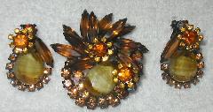 Topaz Pear Striped Brooch
