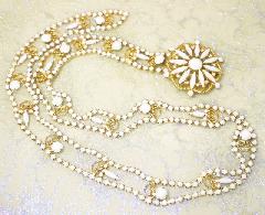 White (chalk Or Milk) Navettes Belt