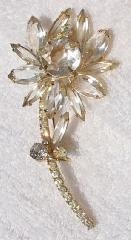 Clear Navettes Brooch