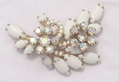 White (chalk Or Milk) Cabochons Brooch