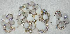 White (chalk Or Milk) Oval Plastic Earrings Clip