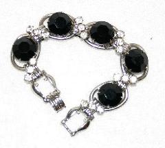 Black (jet) Chatons Only Bracelet 5 Link