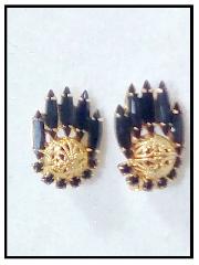 Black (jet) Navettes Earrings Clip