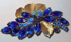 Blue Navettes Brooch