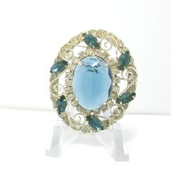 Blue Navettes Brooch