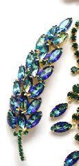 Green Navettes Multi-Color/Shaded Brooch