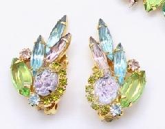 Pastel Cabochons Molded/Cut Earrings Clip