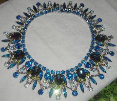 Blue Oval Multi-Color/Shaded Necklace