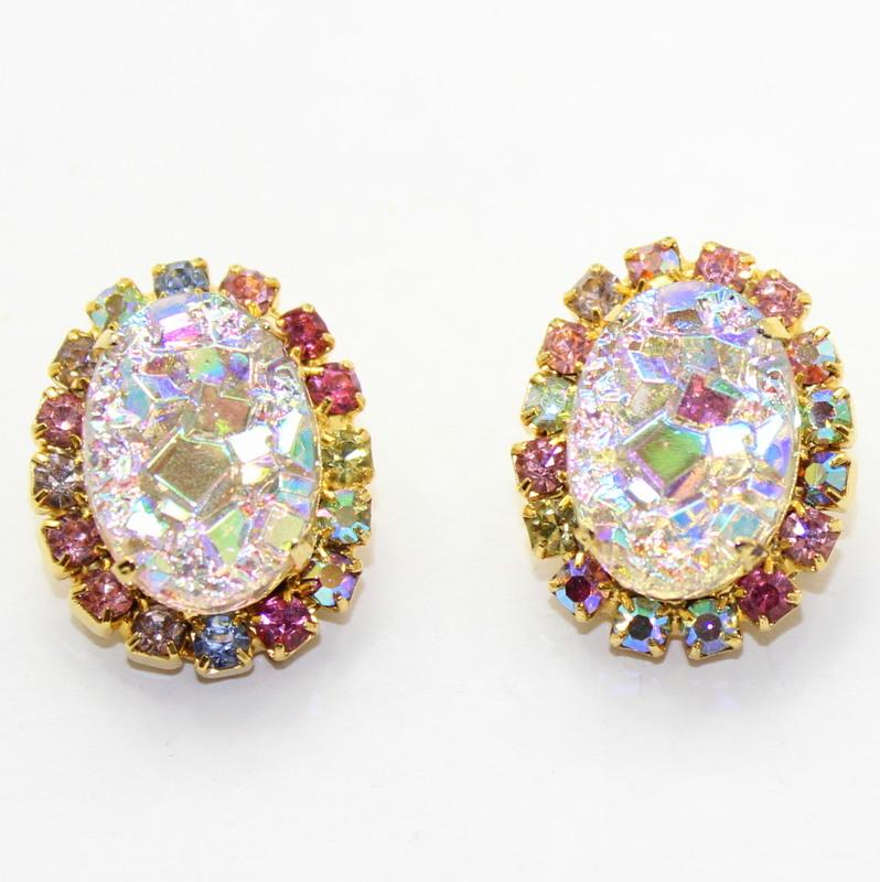 Front view of Pastel Cabochons Molded/Cut Earrings Clip