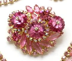 Pink Navettes Rivoli/Margarita Brooch