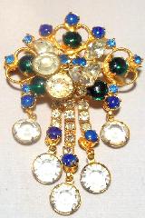 Multiple Colors Cabochons Brooch