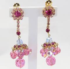 Pink Chatons Only Earrings Clip
