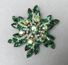 Green Navettes Brooch