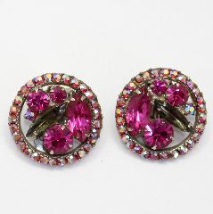 Pink Navettes Earrings Clip