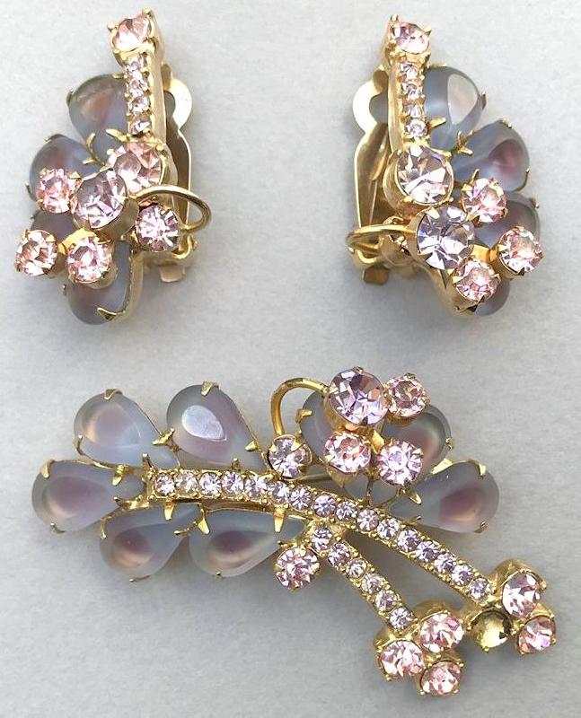 Front view of Purple (cardinal) Pear Frosted Earrings Clip