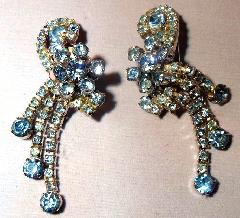 Blue Chatons Only Earrings Clip