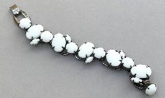 White (chalk Or Milk) Cabochons Bracelet 5 Link