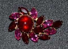 Red Cabochons Brooch