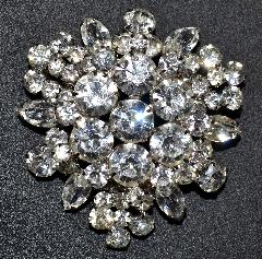 Clear Navettes Brooch