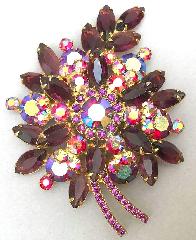 Purple (cardinal) Navettes Brooch