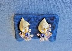 Purple (cardinal) Navettes Earrings Pierced