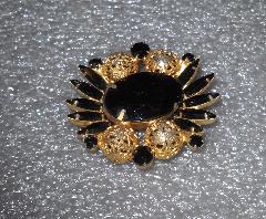 Black (jet) Navettes Brooch