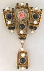 Multiple Colors Cabochons Molded/Cut Pin Pendant