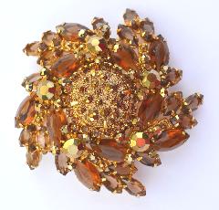 Topaz Navettes Molded/Cut Brooch