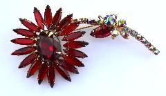 Red Navettes Brooch