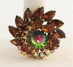 Topaz Navettes Rivoli/Margarita Brooch