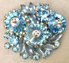 Blue Navettes Rivoli/Margarita Brooch