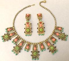 Multiple Colors Cabochons Molded/Cut Earrings Clip