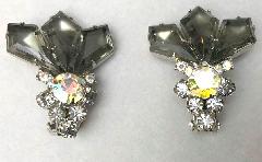 Gray (black Diamond) Kite Frosted Earrings Clip