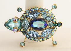 Blue Navettes Multi-Color/Shaded Brooch