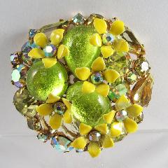 Yellow Cabochons Brooch