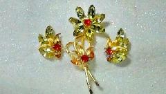 Green Navettes Brooch