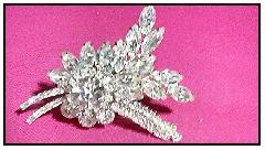 Clear Navettes Brooch
