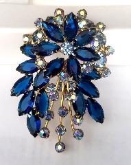 Blue Navettes Brooch