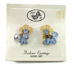 Blue Chatons Only Earrings Clip