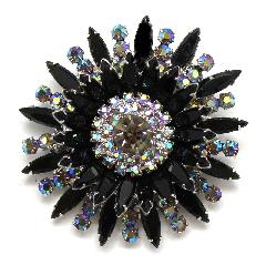 Black (jet) Navettes Brooch