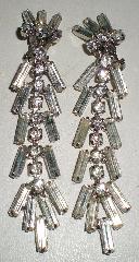 Clear Baguettes Earrings Clip