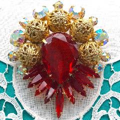 Red Pear Brooch