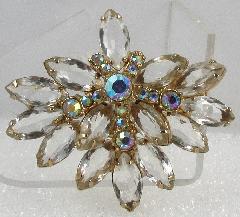 Clear Navettes Brooch