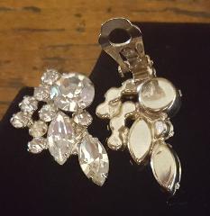 Clear Navettes Earrings Clip