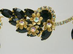 Black (jet) Navettes Brooch