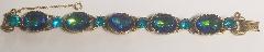 Blue Oval Multi-Color/Shaded Bracelet 5 Link