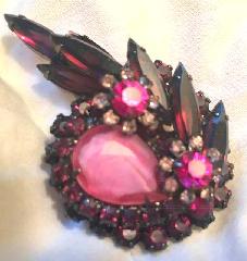 Pink Pear Striped Brooch