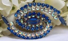 Blue Navettes Brooch