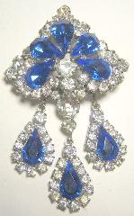Blue Pear Pin Pendant
