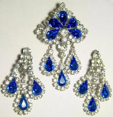 Blue Pear Earrings Clip
